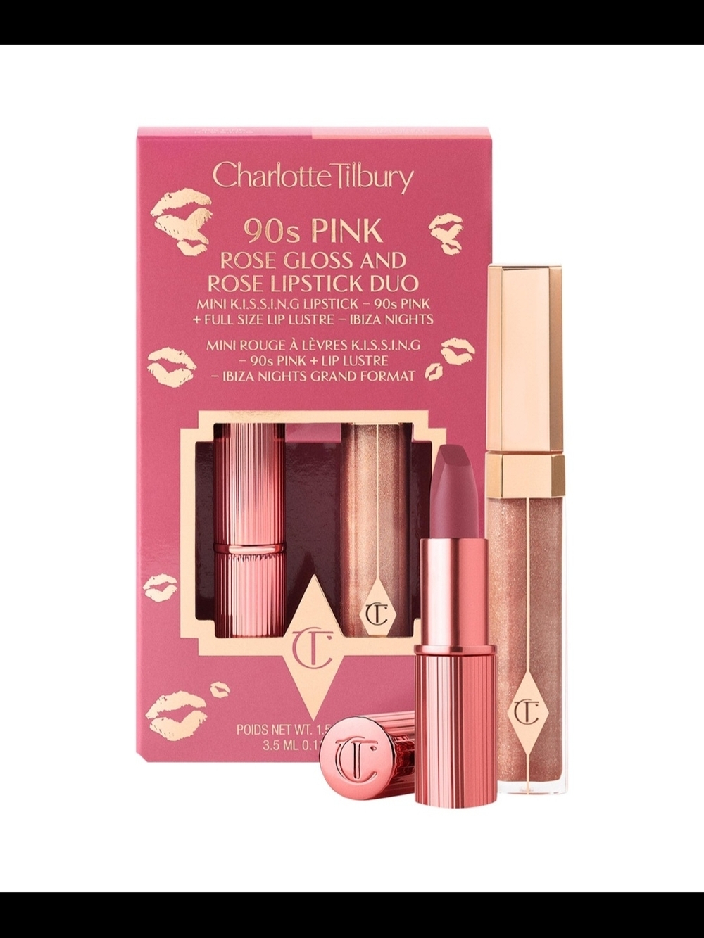 Charlotte Tilbury 90s Pink Rose Gloss and Rose Lipstick Duo - 90s Pink